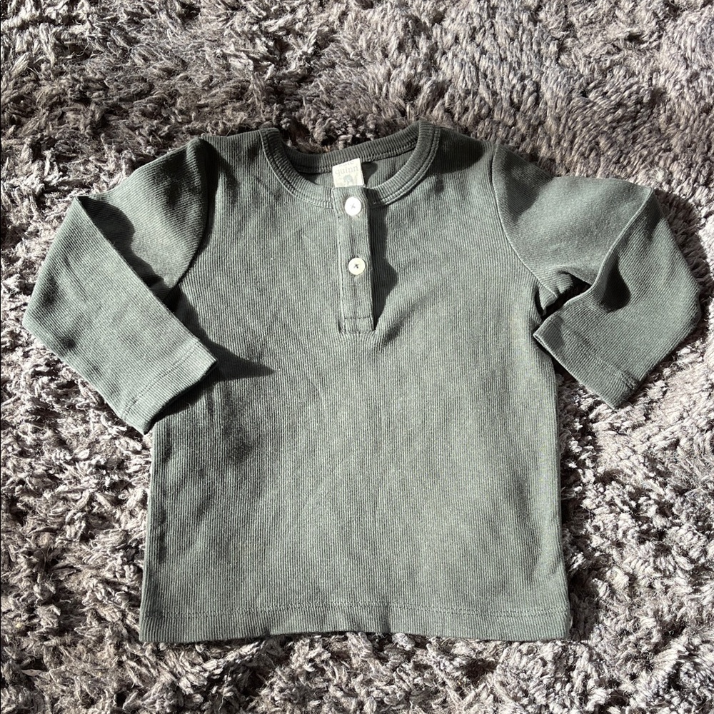 Kids Grey Katie Quinn Long Sleeve Henley Shirt